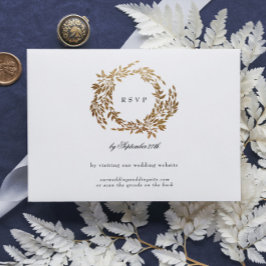 Monogram Crest Classic Elegante Bruiloft QR CODE RSVP Kaartje