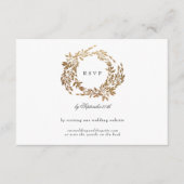 Monogram Crest Classic Elegante Bruiloft Website RSVP Kaartje (Voorkant)