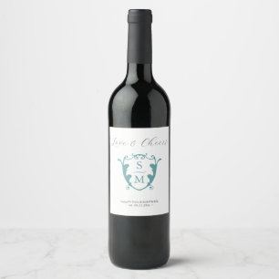 Monogram Crest Custom Wine Bottes Étiquettes