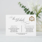 Monogram Crest Details Enclosure Card Informatiekaartje (Staand voorkant)