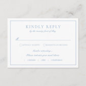 Monogram Crest Dusty Blue RSVP Wedding Enclosure Informatiekaartje (Voorkant)