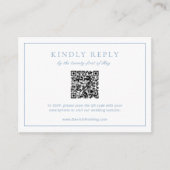 Monogram Crest Dusty Blue RSVP Wedding Enclosure Informatiekaartje (Voorkant)
