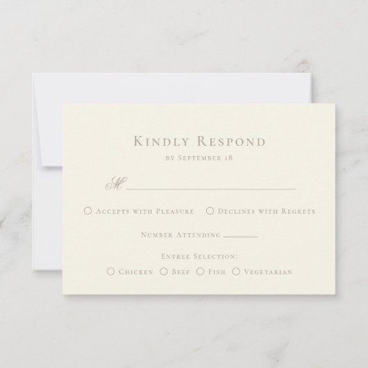 Monogram Crest Elegant Ivory Menu Wedding (Dos)