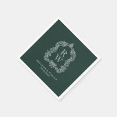  Monogram Crest Namen Forest Green Wedding Servet (Hoek)