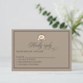 Monogram Crest RSVP card (Staand voorkant)