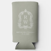 Monogram Crest Sage Green Wedding (Voorkant)
