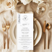  Monogram Crest Wedding Place Card Menu