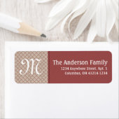 Monogram Cross X Pattern Return Address Label (Insitu)
