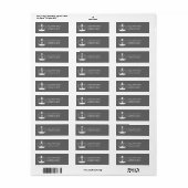 Monogram Crown Return Adres Label - Grijs/Wit (Full Sheet)