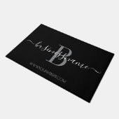 Monogram Custom Business Logo Black en White Doo Deurmat (Schuin)
