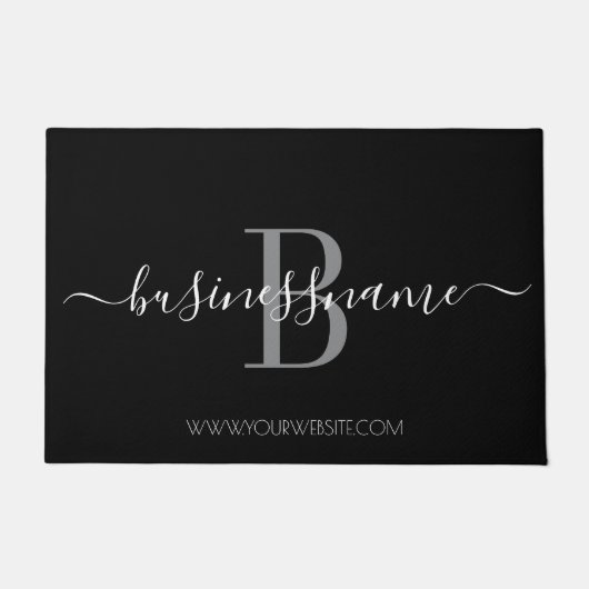 Monogram Custom Business Logo Black en White Doo Deurmat (Voorkant)