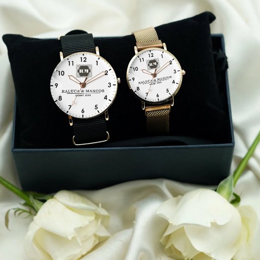  Monogram  Custom Couple Names – Elegant gift Horloge