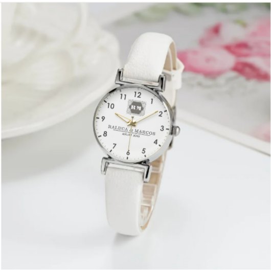  Monogram  Custom Couple Names – Elegant gift Horloge