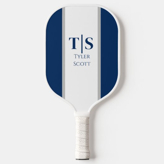 Monogram Custom Initialen Pickleball Paddle - Blau (Voorkant)