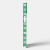 Monogram Custom Retro Daisies Pink en Green Sherp Case-Mate iPhone Case (Achterkant / Rechts)