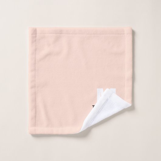 Monogram Cute Blush Pink Bold Moderne Design Chic (Gant de toilette)