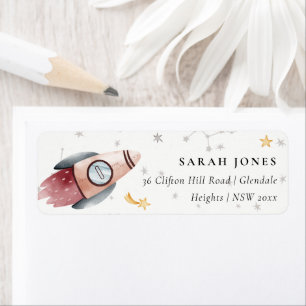 Monogram Cute Buitenspasstarry Planets Etiket