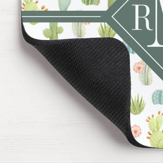 Monogram | Cute Cactus Standing Pattern Muismat (Hoek)