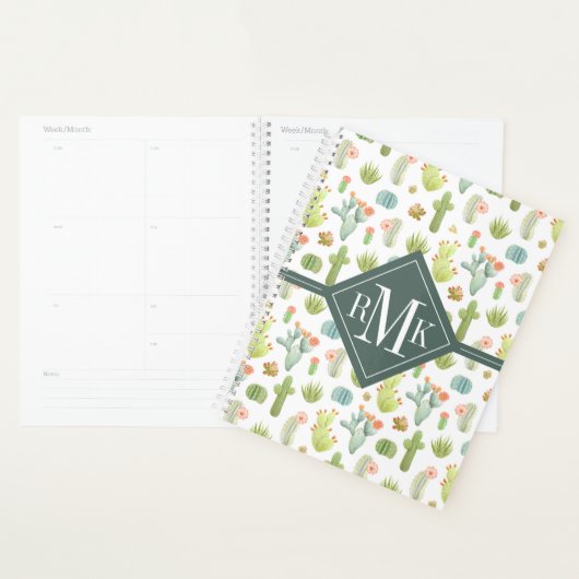 Monogram | Cute Cactus Standing Pattern Planner (Display)