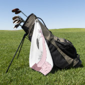 Monogram Cute en Funny Flamingo Hipster Golfhanddoek (Groen)