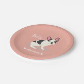 Monogram. Cute French Bulldog. Papieren Bordje (Gekanteld)