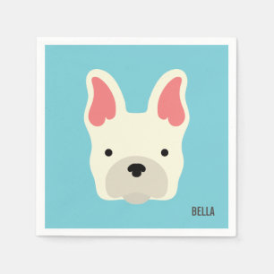 Monogram.Cute French Bulldog. Servetten