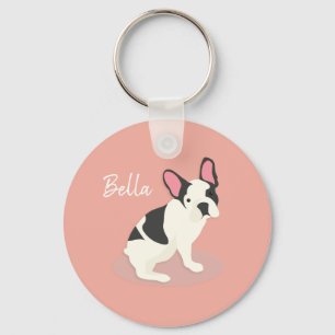 Monogram. Cute French Bulldog Sleutelhanger