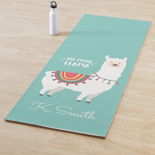 Monogram Cute Funny Alpaca No Prob Llama Yogamat (In situ)