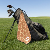 Monogram. Cute Giraffe Safari Pattern Golfhanddoek (Groen)