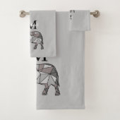 Monogram Cute Graphics Elephant, speciaal aangepas Bad Handdoek (Insitu)