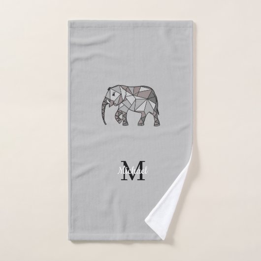 Monogram Cute Graphics Elephant, speciaal aangepas Bad Handdoek (Handdoek)