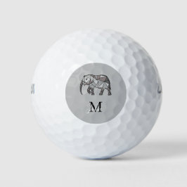 Monogram Cute Graphics Elephant, speciaal aangepas Golfballen