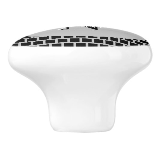 Monogram Cute Graphics Elephant, speciaal aangepas Keramische Knop (Zijkant)