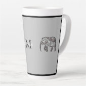 Monogram Cute Graphics Elephant, speciaal aangepas Latte Mok (Rechterhoek)