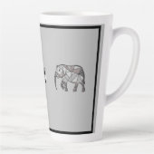 Monogram Cute Graphics Elephant, speciaal aangepas Latte Mok (Rechts)
