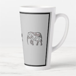 Monogram Cute Graphics Elephant, speciaal aangepas Latte Mok