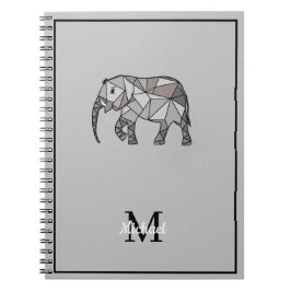 Monogram Cute Graphics Elephant, speciaal aangepas Notitieboek