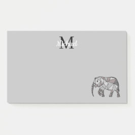 Monogram Cute Graphics Elephant, speciaal aangepas Post-it® Notes