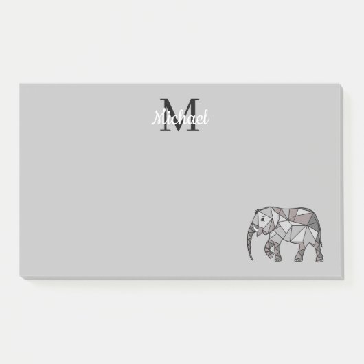 Monogram Cute Graphics Elephant, speciaal aangepas Post-it® Notes (Voorkant)