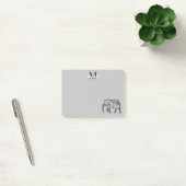 Monogram Cute Graphics Elephant, speciaal aangepas Post-it® Notes (Kantoor)