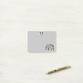 Monogram Cute Graphics Elephant, speciaal aangepas Post-it® Notes (Op bureau)