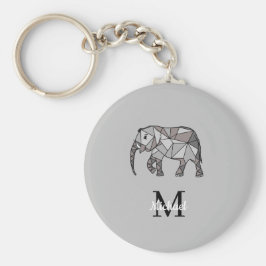 Monogram Cute Graphics Elephant, speciaal aangepas Sleutelhanger