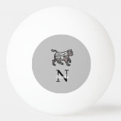 Monogram Cute Graphics Gepersonaliseerd zwart Cet Pingpongballen (Voorkant)