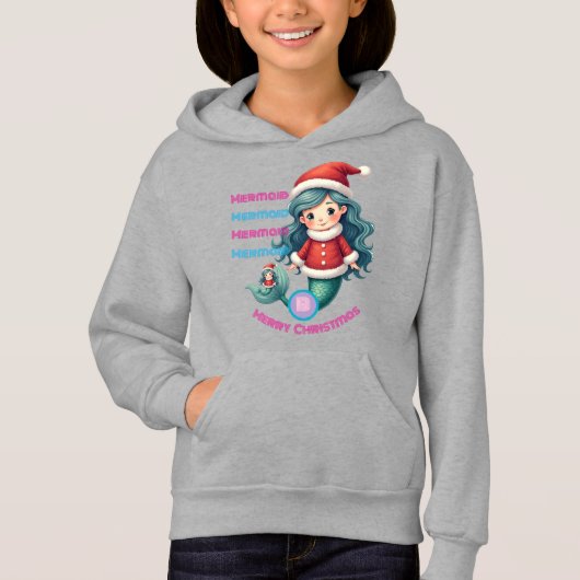 Monogram Cute Little Mermaid Célébrer Noël (Devant)