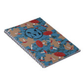Monogram Cute Mushroom Fungi Pattern Notitieboek (Rechterzijde)
