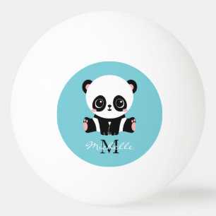 Monogram Cute Panda Aangepast gebubbel Blauw Pingpongballen