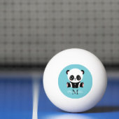 Monogram Cute Panda Aangepast gebubbel Blauw Pingpongballen (Net)