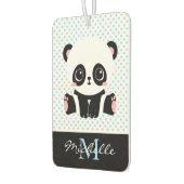 Monogram Cute Panda Beer Gepersonaliseerde Polka D Luchtverfrisser (Links)