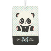 Monogram Cute Panda Beer Gepersonaliseerde Polka D Luchtverfrisser (Achterkant)