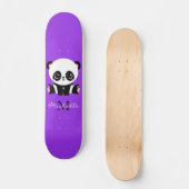 Monogram Cute Panda Gepersonaliseerd Paars Skateboard (Voorkant)